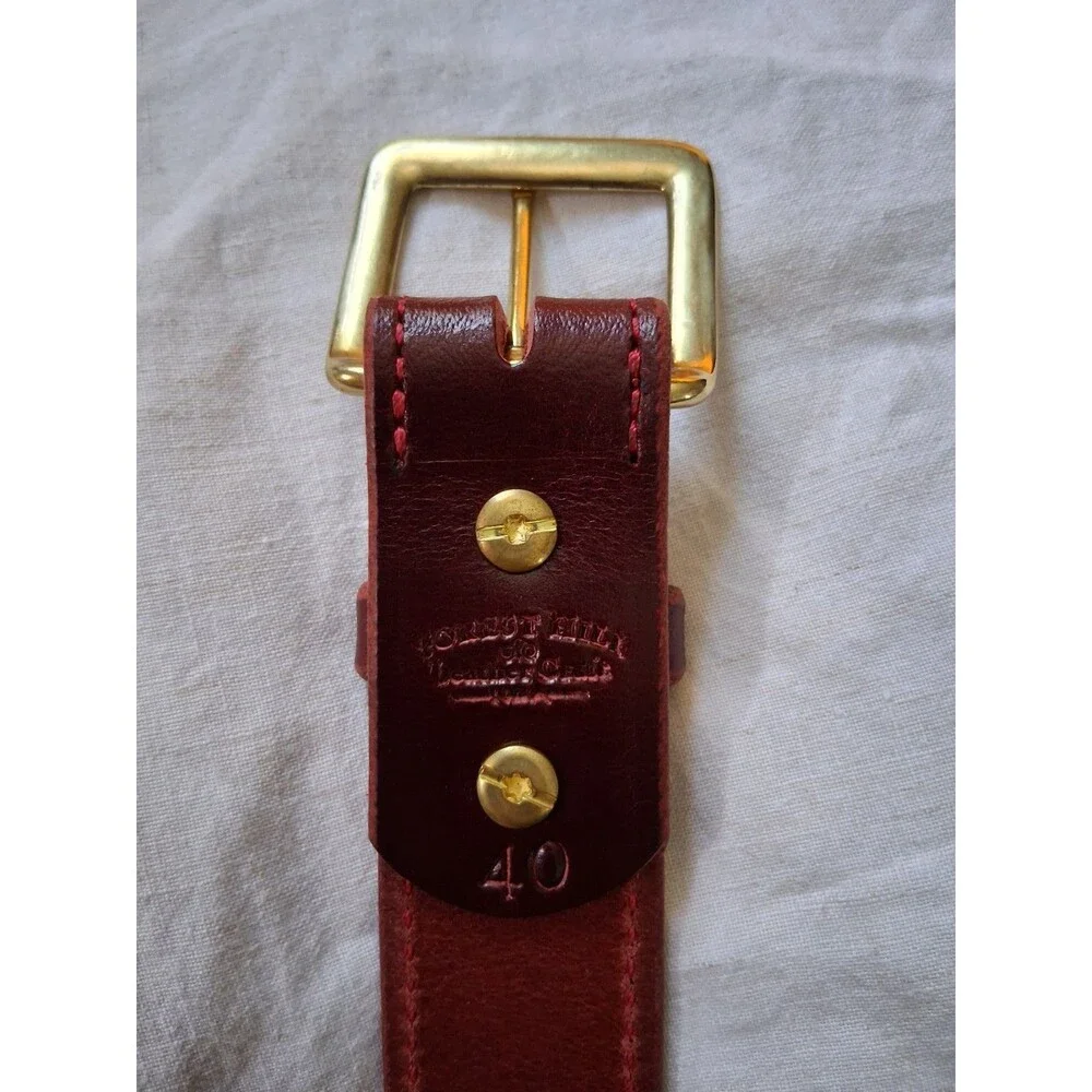 Forrest Hill Amish Made Leather Men's Red  Belt Size 40 1.75in Adjustable Buckle